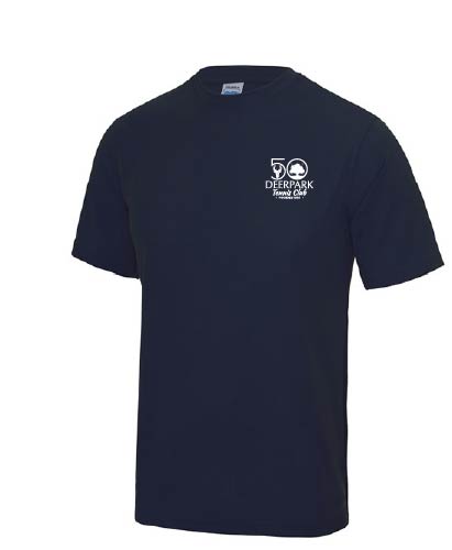 Adult Club T-Shirt JC001 - Navy with Jubilee Logo - Deerpark Tennis Club