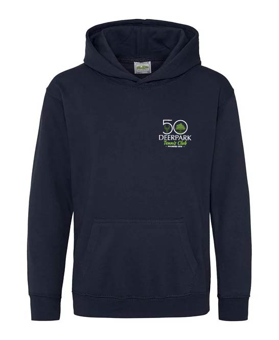 Kids Hooded Sweatshirt JH01J - Navy with Jubilee Logo - Deerpark Tennis Club