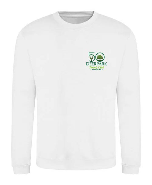 Adult Crewneck Sweatshirt JH030 - White with Jubilee Logo - Deerpark Tennis Club