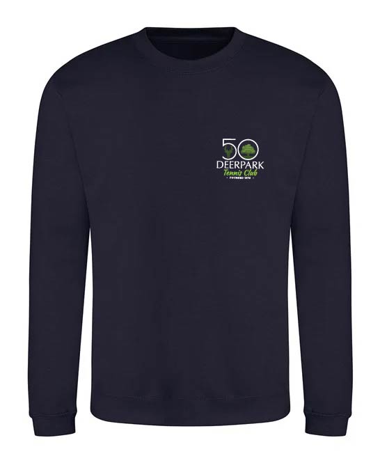 Adult Crewneck Sweatshirt JH030 - Navy with Jubilee Logo - Deerpark Tennis Club