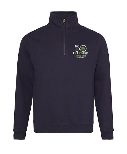 Quarter Zip Sweatshirt JH046 - Navy with Jubilee Logo - Deerpark Tennis Club