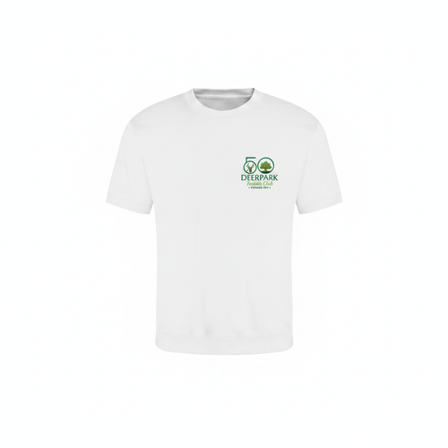 Kids Club T-Shirt JC01J - WHITE with Jubilee Logo - Deerpark Tennis Club