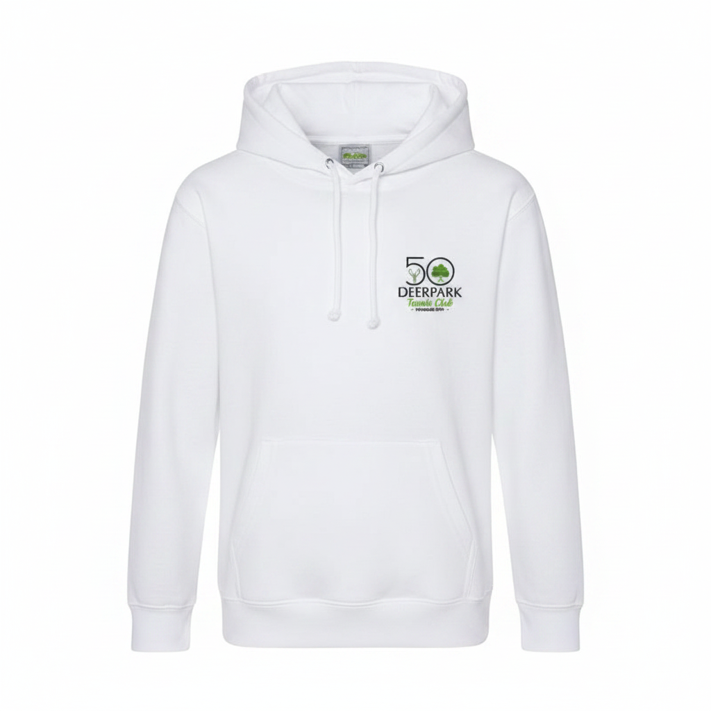 Kids Hooded Sweatshirt JH01J - White with Jubilee Logo - Deerpark Tennis Club