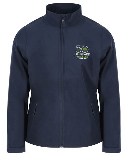 Women's Pro 2-Layer Softshell Jacket RX500F - Navy with Jubilee Logo - Deerpark Tennis Club